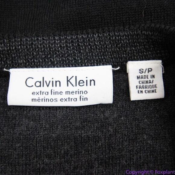 Calvin Klein extra fine merino wool black sweater, S/P - Picture 13 of 14